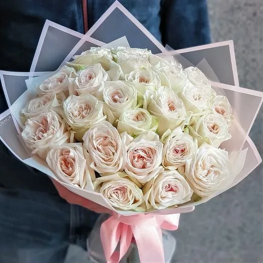 Роза Новосибирск 25 шт. White Ohara