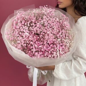 9 розовых гипсофил