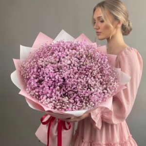 15 розовых гипсофил