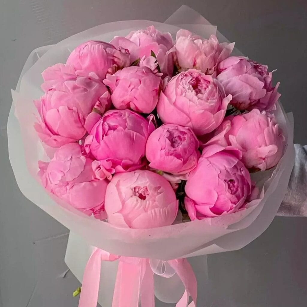13 розовых пионов №89